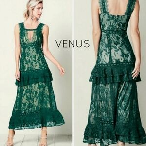 Elegant Green Lace Dress